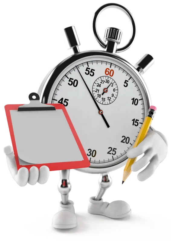 Quick Loans mascot holding a clipboard