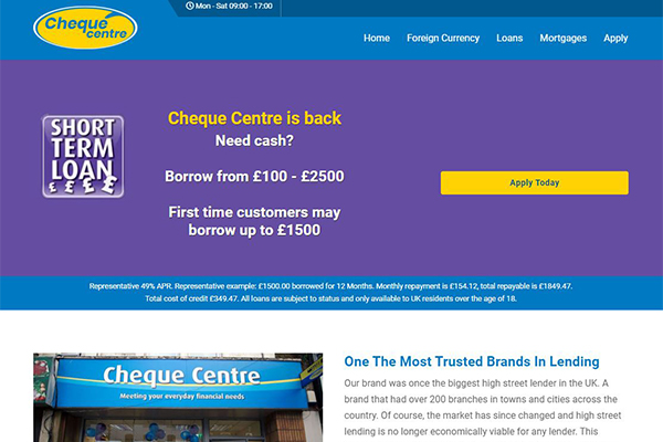 Cheque Centre Screenshot